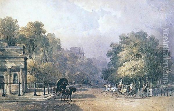 Prince Of Wales Lodge, Hyde Park Oil Painting - Frederick Nash