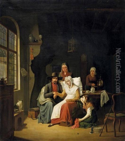 Der Arztbesuch Oil Painting - Jozef Geirnaert