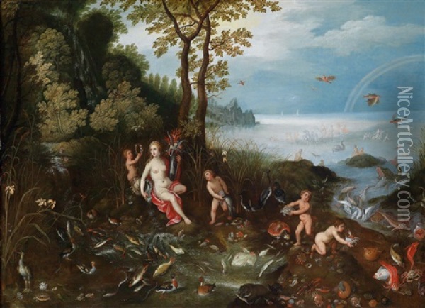 Allegorie Des Wassers Oil Painting - Jan Van Balen