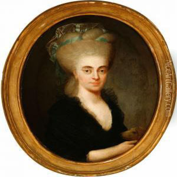 A Portrait Of Catharinamarie Reiersen Oil Painting - Erik Pauelsen