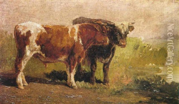 Vacas Oil Painting - Carlos de Haes