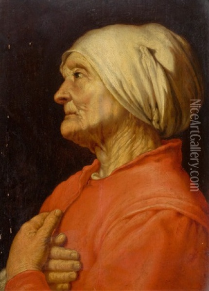 Portrait Of An Old Woman Oil Painting - Hendrick Bloemaert