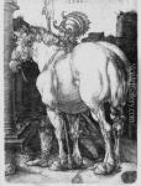 Das Grose Pferd. Oil Painting - Albrecht Durer