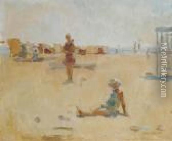 Bathers On The Beach Of Viareggio Oil Painting - Isaac Israels