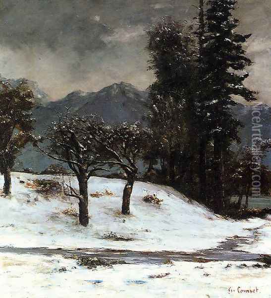 Snow Oil Painting - Gustave Courbet