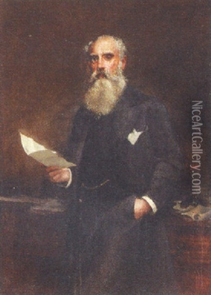 Portrait Of G. B. Wieland, Esq. Oil Painting - Sir Samuel Luke Fildes