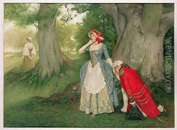 The Proposal Oil Painting - James Dromgole Linton