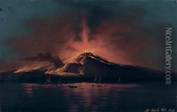 L'eruption Du Vesuve Oil Painting - Consalvo Carelli