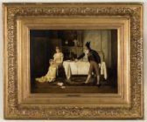 Vienese Nobility In The Parlor Oil Painting - Isidor Kaufmann