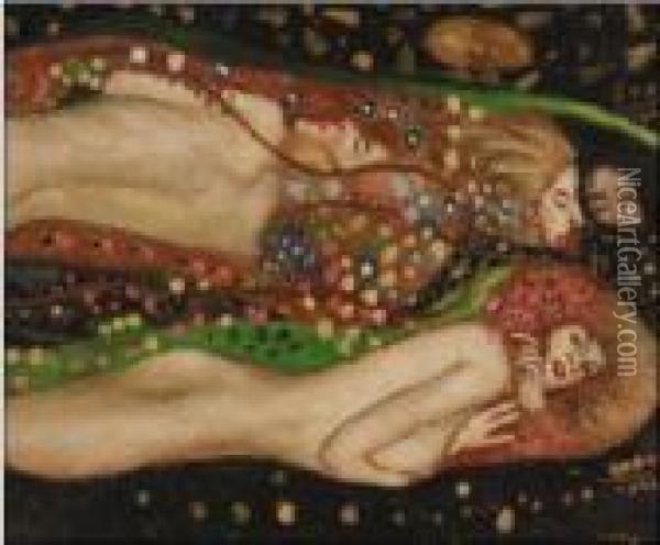 Water Serpents Ii Oil Painting - Gustav Klimt