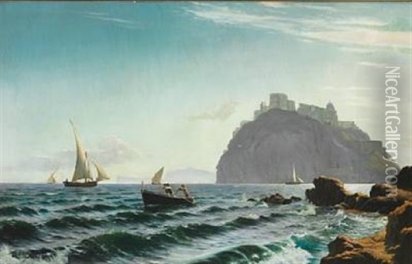 Kastellet Ved Ischia Oil Painting - Christian Blache