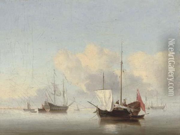 Shipping In A Calm Oil Painting - Jan van Os