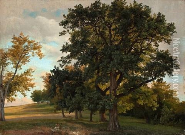 Landschaft Bei Weimar Oil Painting - Friedrich Johann C.E. Preller the Elder