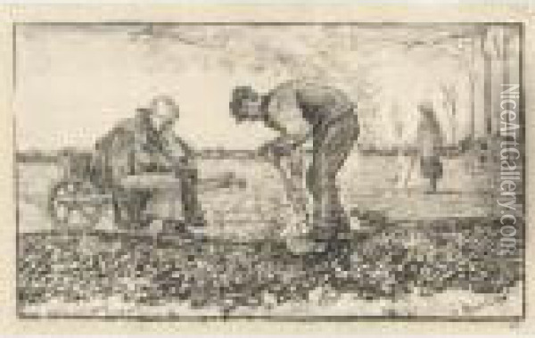 Travail Des Champs (burning Weeds) (de La Faille 1660; Van Heugten And Pabst 8) Oil Painting - Vincent Van Gogh