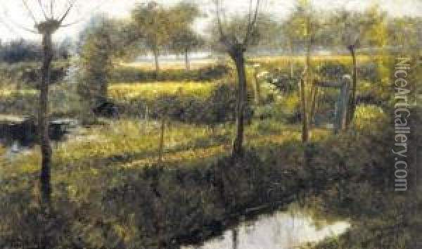 Landschap Oil Painting - Theodoor Verstraete