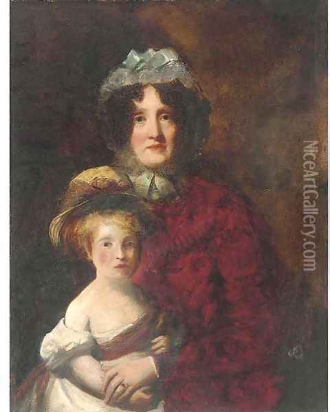 Portrait of Euphemia A. Murray of Lintrose (b.1769) and her daughter Oil Painting - William Dyce