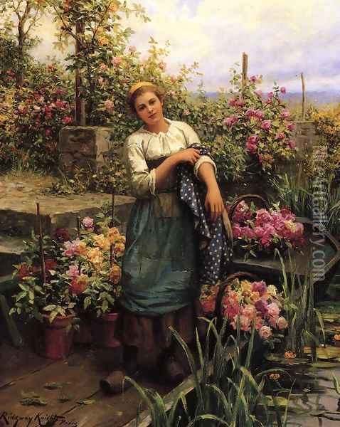 The Flower Boat Oil Painting - Daniel Ridgway Knight