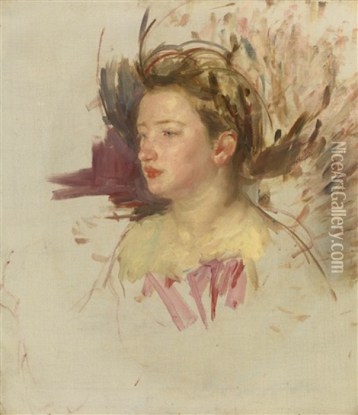 Sketch Of Antoinette (no. 2) (study Of A Head) Oil Painting - Mary Cassatt