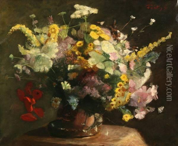 Still Life Of Flowers Oil Painting - Ignace Henri Jean Fantin-Latour