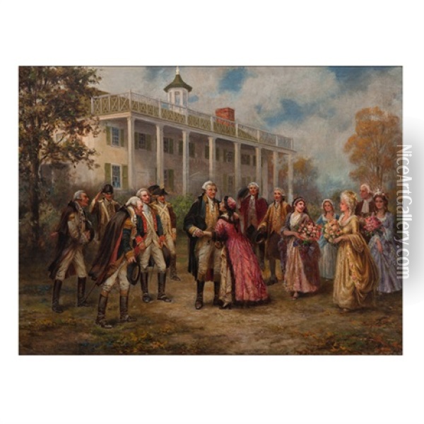 George Washington At Mount Vernon Oil Painting - Edward Percy Moran