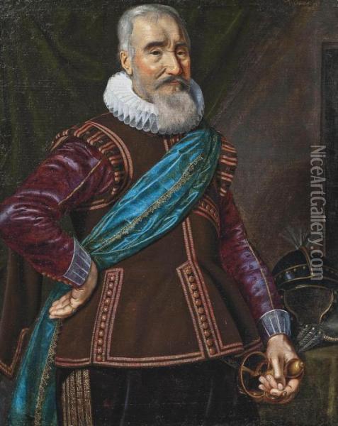 Portrait Of A Gentleman Oil Painting - Jan Anthonisz Van Ravesteyn