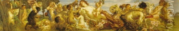 Bacchanttag Oil Painting - Julius Johann Ferdinand Kronberg