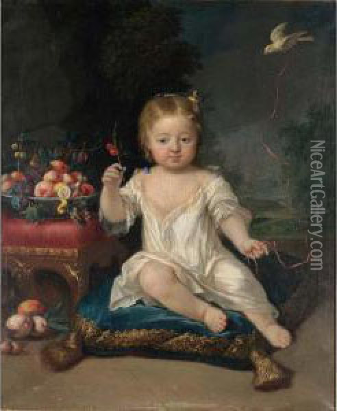 A Portrait Of Anna Maria, Grafin Von Holnstein Von Bayeren As A Child Oil Painting - Georg Desmares