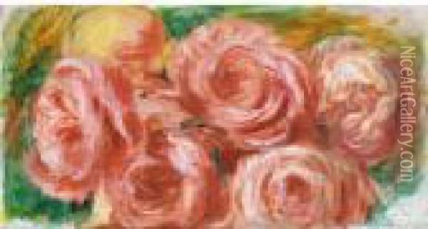 Les Roses Rouges Oil Painting - Pierre Auguste Renoir