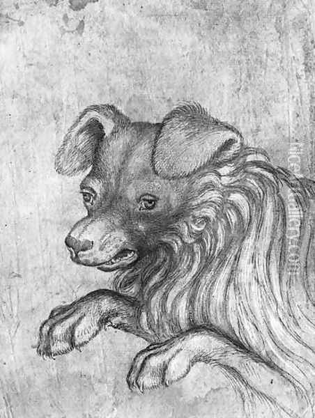 Head of a dog, from the The Vallardi Album Oil Painting - Antonio Pisano (Pisanello)