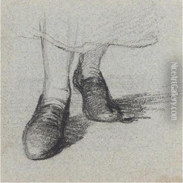 Study Of A Girl's Feet Oil Painting - Peter de Wint