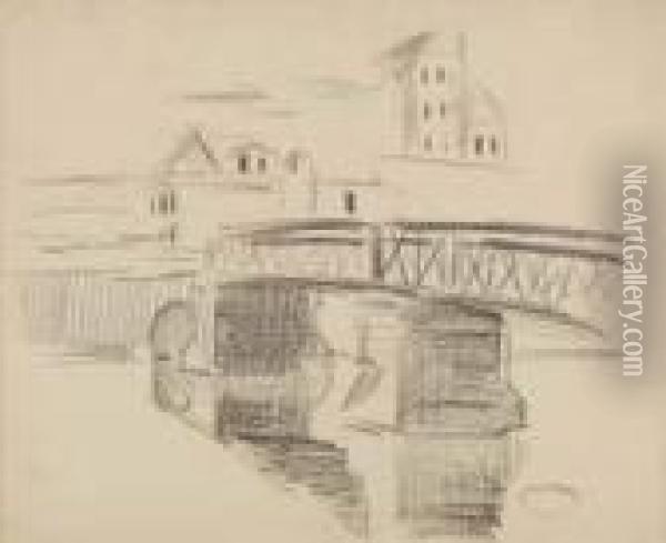 Le Pont De Fer A Saint-ouen-l'aumone Oil Painting - Gustave Loiseau