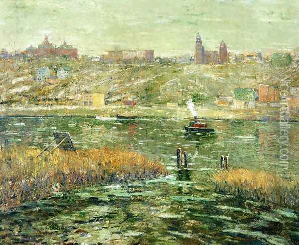 Harlem River I Oil Painting - Ernest Lawson