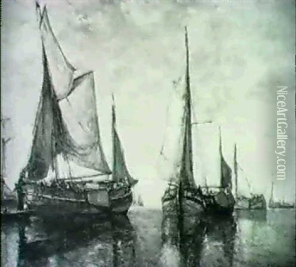 Sailing Ships Oil Painting - Paul Jean Clays