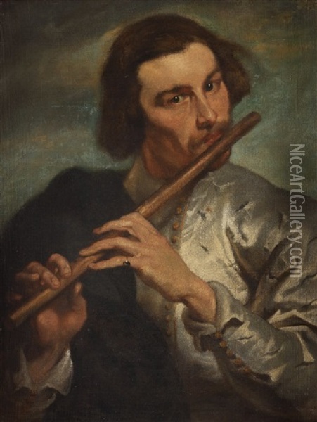 The Flute Player Oil Painting - Diego Velazquez