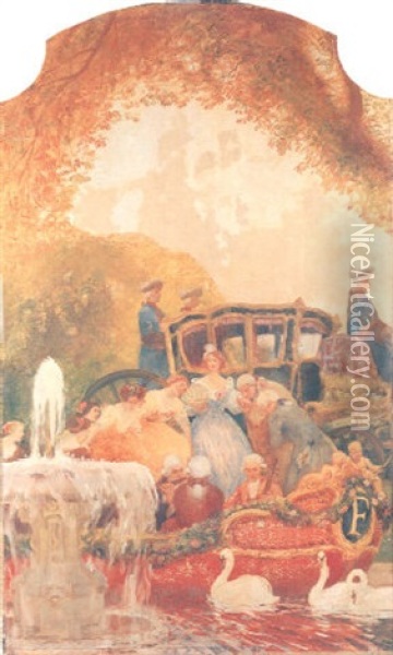 The Arrival Of The Princess Oil Painting - Gaston La Touche