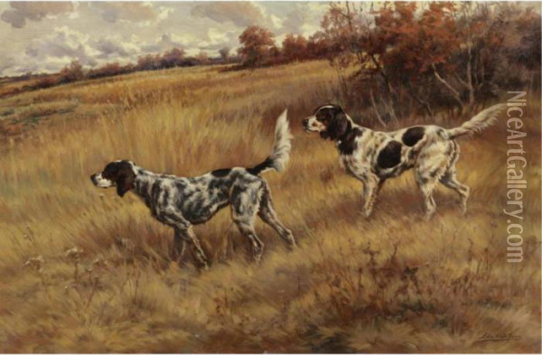 Two Setters In The Field Oil Painting - Edmund Henry Osthaus