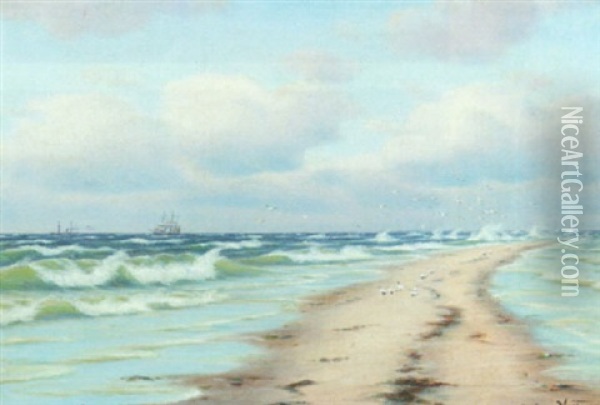 Grenen, Skagen Oil Painting - Johan Jens Neumann