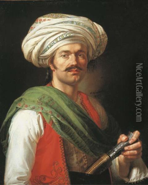 Portrait Presume De Roustan, Mamelouk De Napoleon Oil Painting - Horace Vernet