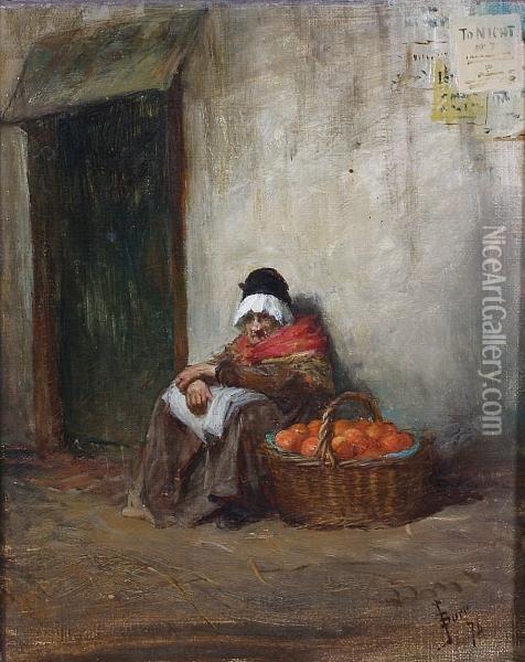 An Orange Merchant Oil Painting - John P. Burr