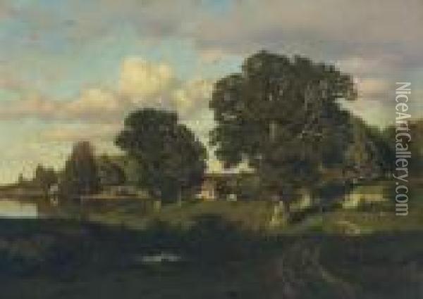 Connecticut Homestead Oil Painting - Henry Pember Smith