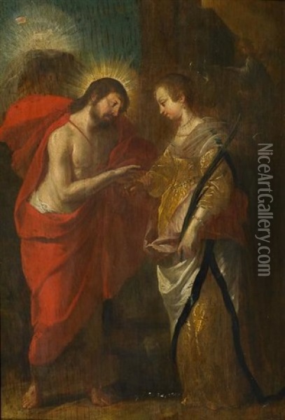 Vermahlung Der Heiligen Katharina Oil Painting - Cornelis Schut the Elder