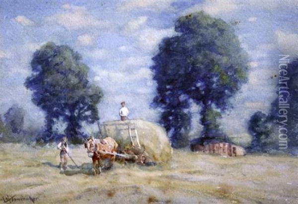 Haymaking Oil Painting - Albert Moulton Foweraker
