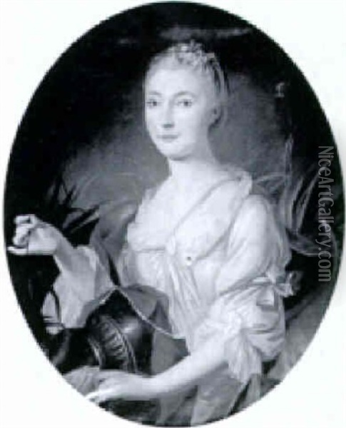 Portrait Einer Buergerlichen Dame Oil Painting - Victor-Philippe-A. de Jonquieres
