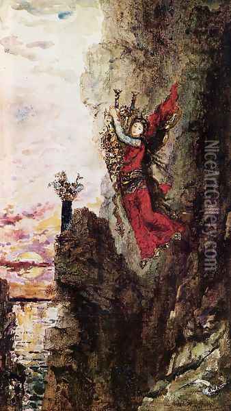 Sappho Leaping into the Sea Oil Painting - Gustave Moreau