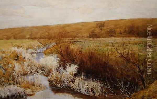 A Meadow in Winter Oil Painting - John G. Sowerby