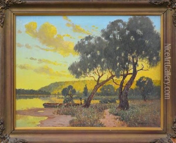A Gleam Of Golden Sunshine Oil Painting - William Lister-Lister