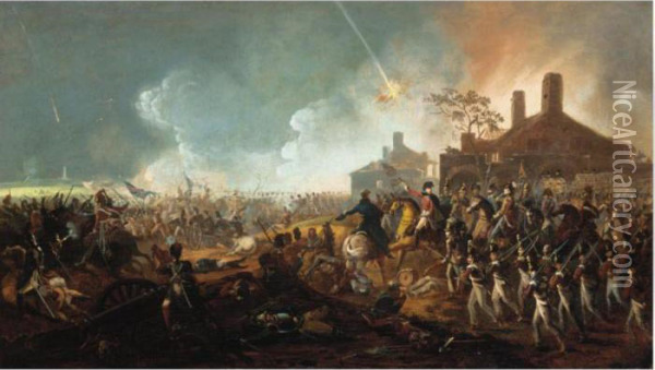 The Duke Of Wellington At La Haye Sainte, The Battle Of Waterloo Oil Painting - William II Sadler