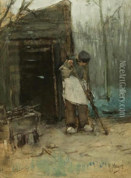 The Sweeper Oil Painting - Anton Mauve