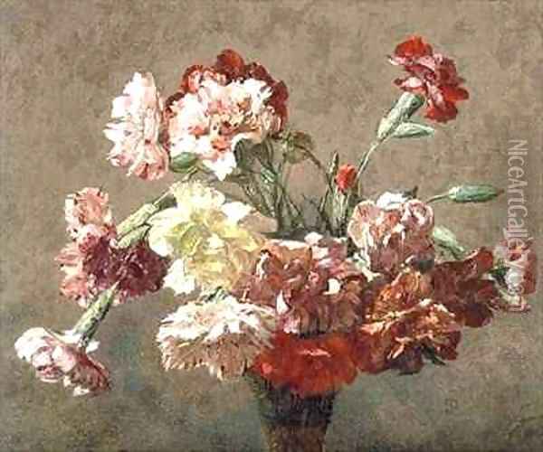 Vase of Carnations Oil Painting - Victoria Dubourg