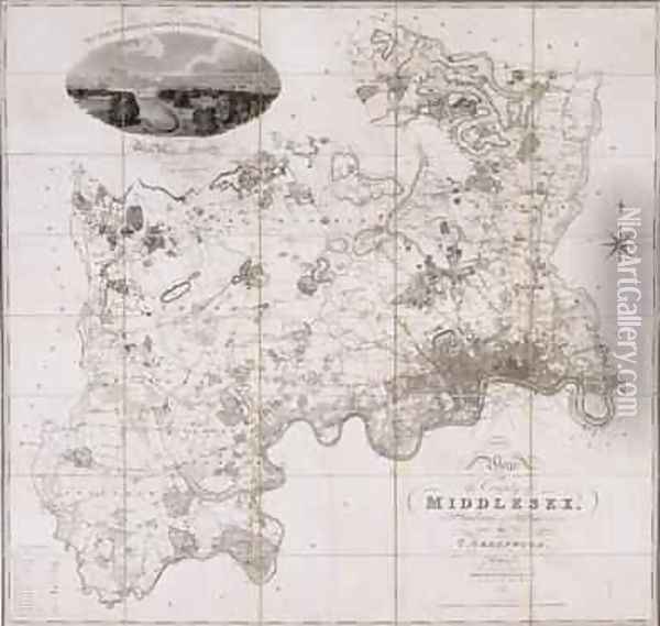 Map of the County of Middlesex Oil Painting - C. Greenwood